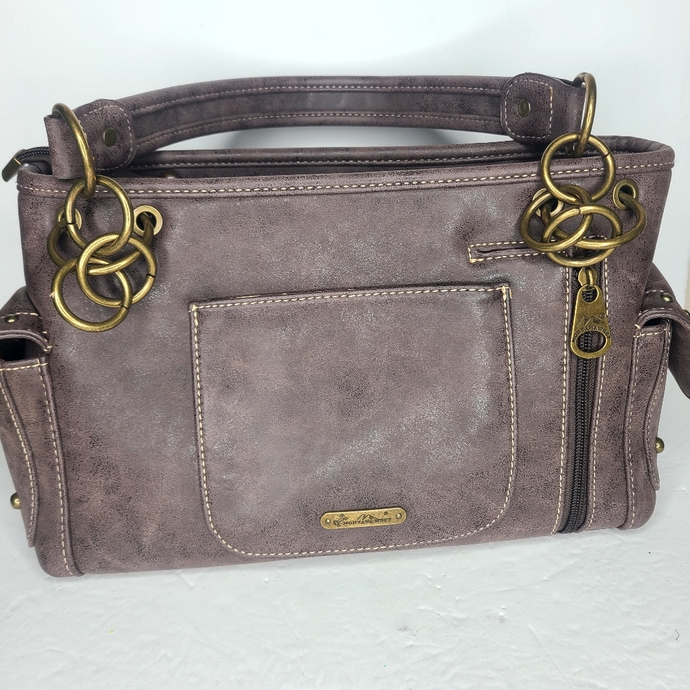 Montana West Azted Concealed Carry Satchel And Wallet‎ Set Coffee - Picture 3 of 10